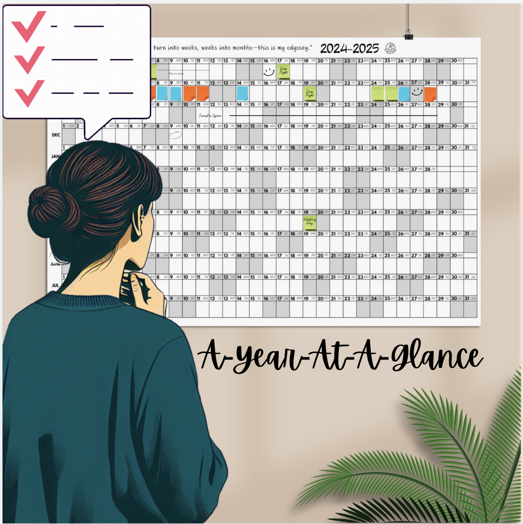 A year at a glance calendar for everyday living and goal setting 